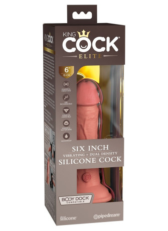 6" Vibrating + Dual Density Silicone Cock